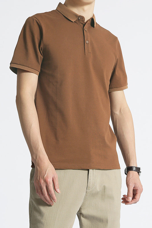 Classic Short Sleeve Polo Shirt - Brown