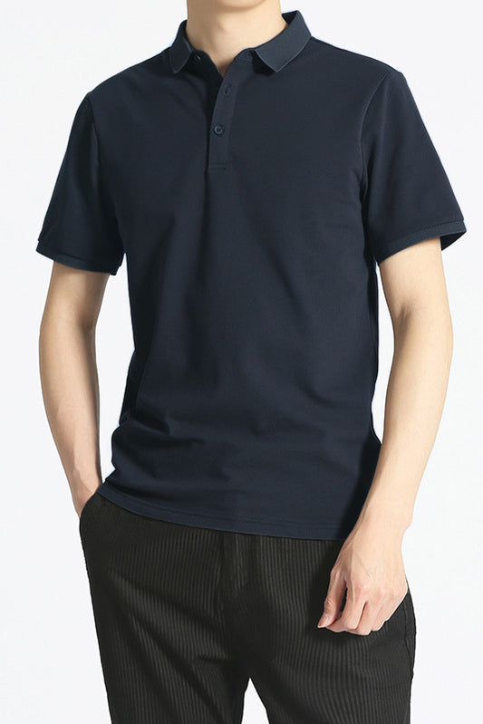 Classic Short Sleeve Polo Shirt - Dark Blue