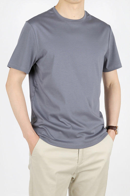 Crew Neck Short Sleeve T-Shirt - Gray1