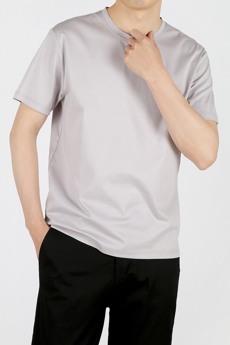 Crew Neck Short Sleeve T-Shirt - Gray2