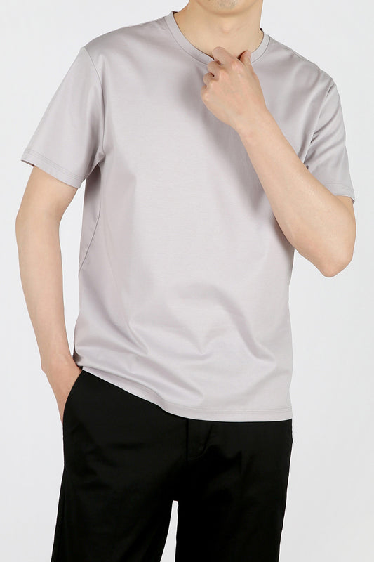 Crew Neck Short Sleeve T-Shirt - Gray2