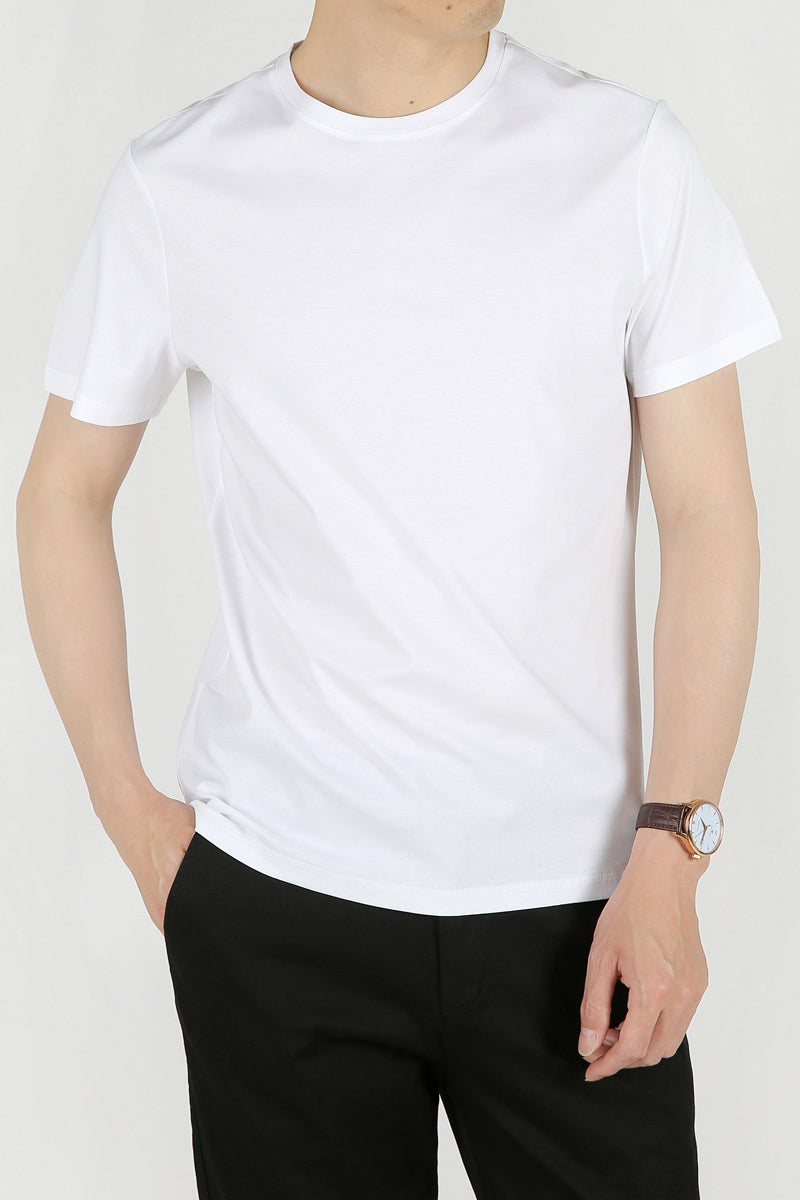 Crew Neck Short Sleeve T-Shirt - White